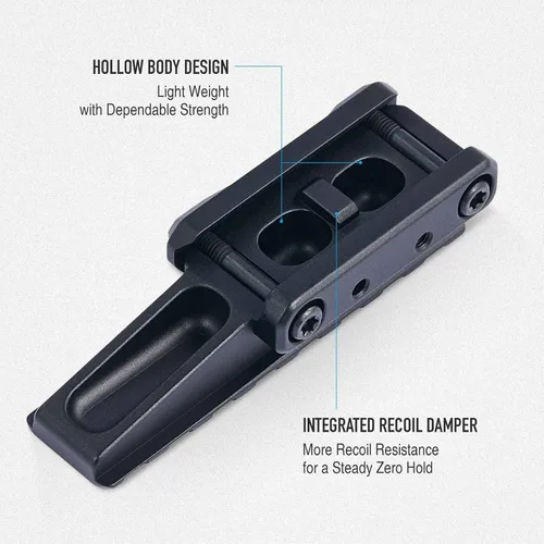 Vista 2 de YSS Red Dot Riser Mount Picatinny Riser Mount Adaptor Voladizo Diseño Voladizo 8 Ranura 3.9 pulgadas para Red Dot Sight Scope Mount
