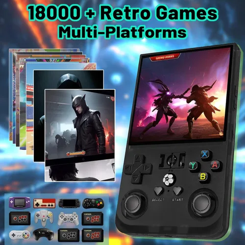 Vista 2 de Consola de juegos retro portátil R36s max Consola de juegos de mano, Consola portátil de emulador de juegos, Pantalla IPS de 4.0" HD 4K, Juego