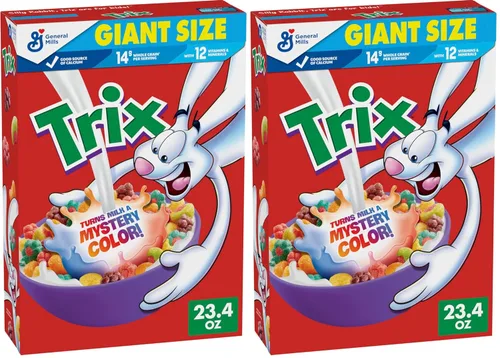 Vista 8 de Trix Cereal de desayuno, 6 formas afrutadas, hecho con grano entero, 10.7 onzas Grano entero, buena fuente de calcio, 12 vitaminas y minerales