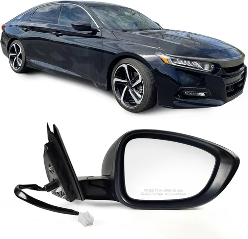 Vista 8 de Espejo de puerta lateral izquierdo para Honda Accord LX, Sport 2018-2022 丨 Eléctrico 丨 Sin calefacción, sin señal de giro, compatible con pintura