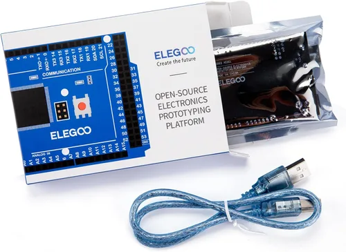Vista 4 de ELEGOO MEGA R3 Placa ATmega 2560 + cable USB compatible con Arduino IDE Proyectos Cumplimiento RoHS Negro