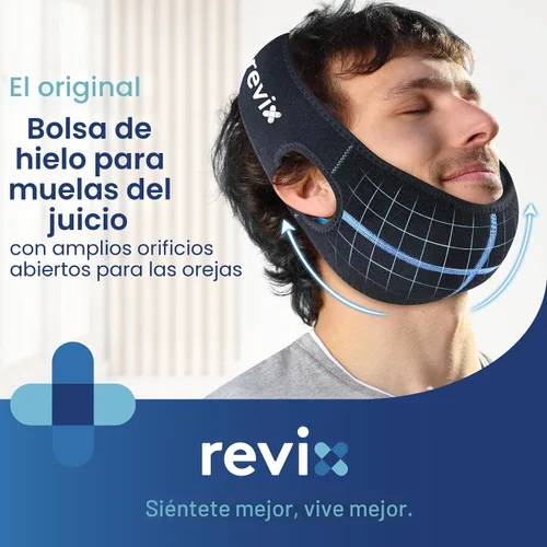 Vista 2 de REVIX Wisdom Teeth - Bolsa de hielo para la cabeza con bolsa de hielo de mandíbula de costura 3D para cirugía oral facial, alivio del dolor