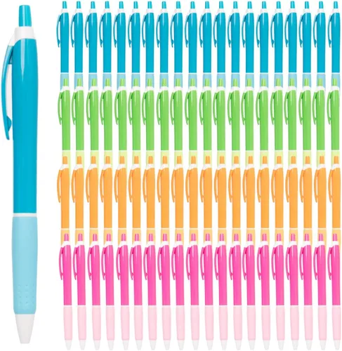 Vista 9 de Simply Genius Bolígrafos retráctiles, paquete de 100 unidades, tinta negra, gris y negro, punta media de 0.039 pulgadas, bolígrafos a granel
