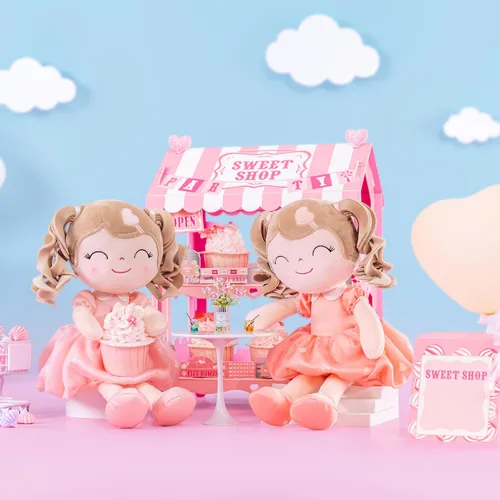 Vista 8 de Gloveleya Muñeca bebé niña regalos juguetes de peluche rizados para niñas de 2 a 4 años juguetes de amor para niños pequeños rosa B2rosa