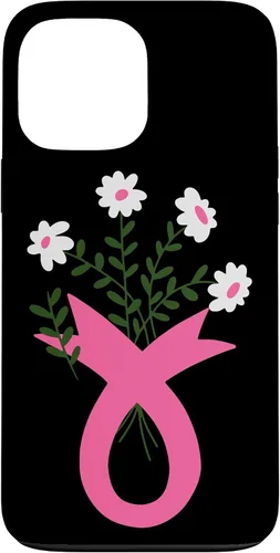 Vista 23 de Flower Jar Pink Ribbon Breast cancer Awareness Month Women Case for iPhone 16