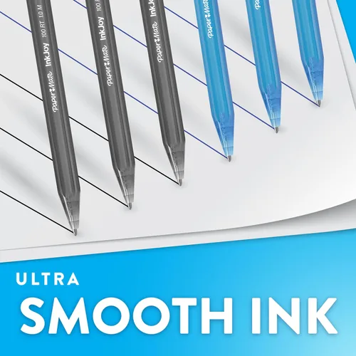 Vista 3 de Paper Mate InkJoy 100RT Ballpoint Pens, Medium Point (1.0mm), Black & Blue Ink, 72 Count - Bulk Pack for School, Home, Office, College, Note-Taking