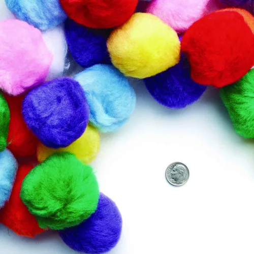 Vista 7 de Colorations Juego de 50 pompones de acrílico suave y súper esponjoso, de 2 pulgadas, bolsa resellable, para niños, artes y manualidades, suministros