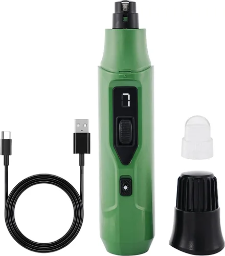 Vista 10 de Tife Molinillo de uñas para perros de 7 velocidades con luz LED, USB-C recargable (rosa)