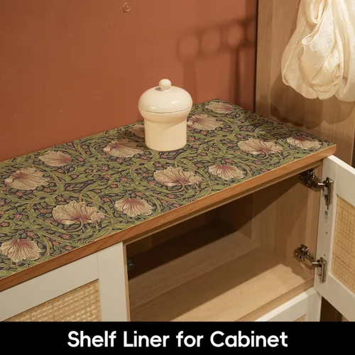 Vista 6 de Vintage Shelf Liner for Kitchen Cabinets Drawer Liner 12in×10ft