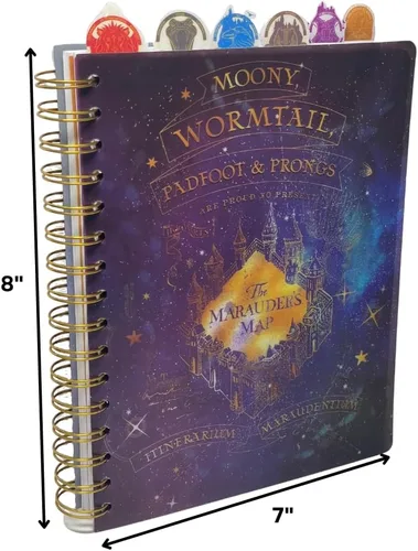 Vista 5 de Cuaderno de escritura del mapa del merodeador de Harry Potter y diario con pestañas para niños, adolescentes o adultos