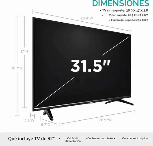 Vista 5 de Hisense Smart TV LED Roku de 32 pulgadas de la serie H4 con compatibilidad con Alexa (modelo 32H4F, 2020)