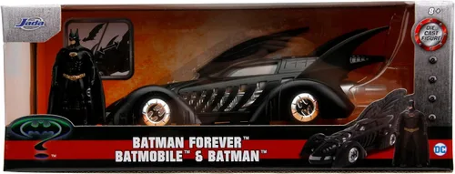 Vista 2 de Jada DC Comics Batimóvil de Batman Forever & Figura de Batman, vehículo de metal fundido 1:24 con figura