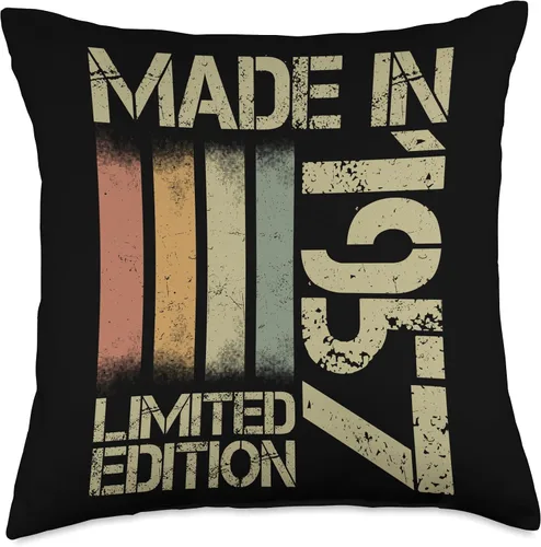 Vista 4 de 1957 vintage birthday retro Limited Edition men woman gift Throw Pillow