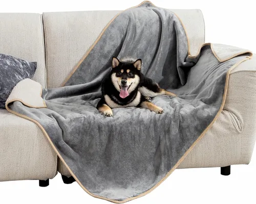 Vista 41 de Bedsure - Mantas impermeables para perros pequeños - Manta de felpa de sherpa con impresión suave lavable para perros y gatos, protector de muebles