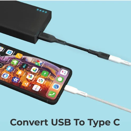 Vista 6 de BLACK+DECKER Adaptador USB C a USB [2 unidades] Tipo C hembra a USB macho OTG Cable USB a USBC Adaptador Apple compatible con MacBook Pro/Air iPhone