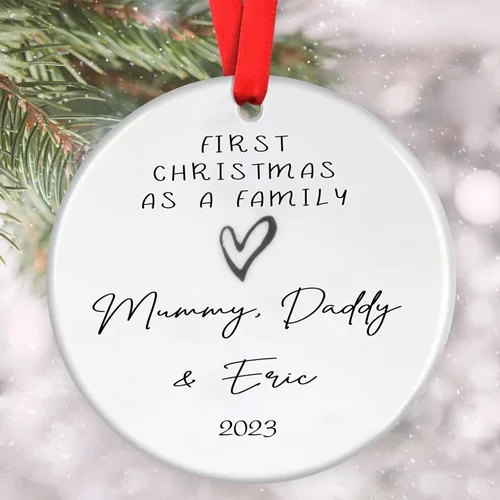 Vista 11 de Adornos familiares personalizados, adorno de Navidad familiar, decoración del hogar de Navidad, regalos de Navidad para la familia, adornos de árbol