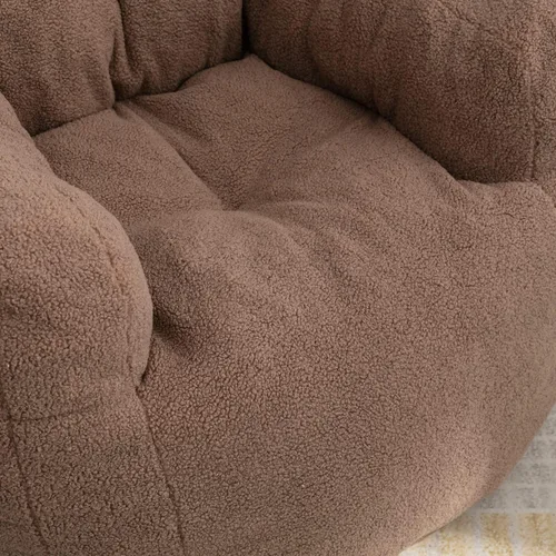 Vista 3 de Puf - Silla de sofá individual, mullida, moderna, suave, copetuda, de espuma, sofá perezoso, silla de ocio para sala de estar, dormitorio, balcón