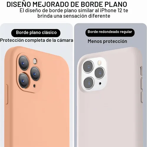 Vista 3 de Vooii Funda compatible con iPhone 11 Pro, silicona líquida mejorada con bordes planos, protección de cámara, forro de microfibra antiarañazos suave