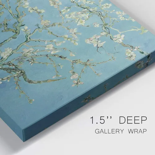 Vista 5 de Renditions Gallery Vincent Van Gogh Impreso Flores de almendra, famosa reproducción de pintura, lienzo de alta calidad envuelto en galería, listo