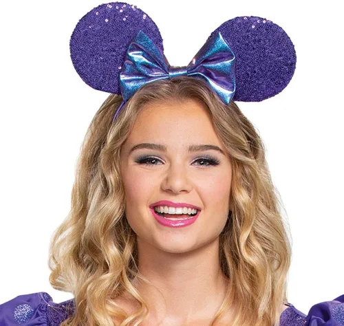 Vista 3 de Disfraz de Minnie Mouse de Disney, Potion Purple Deluxe para adultos, vestido de fiesta glamoroso y traje de personaje