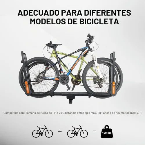 Vista 7 de TOOENJOY Soporte de bicicleta plegable para enganche, plataforma de transporte de bicicletas resistente con brazos duales, se ajusta a receptor