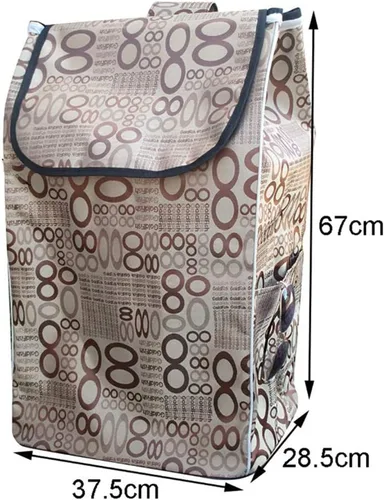 Vista 2 de Bolsa de repuesto para carrito de compras, bolsa de carrito portátil de 71 litros para carrito de compras, bolsa de almacenamiento impermeable