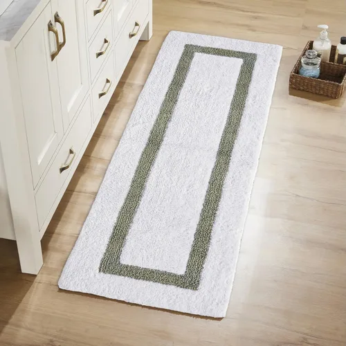 Vista 35 de Better Trends - Alfombra de baño 100% algodón reversible, altamente absorbente y lavable a máquina, suave, tapete de ducha para piso de baño