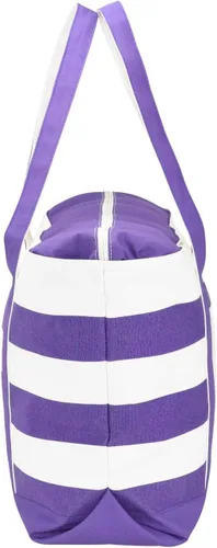 Vista 5 de Dalix - Bolsa de lona de algodón para barco, diseño de rayas, color negro, rojo, rosa, azul marino, morado