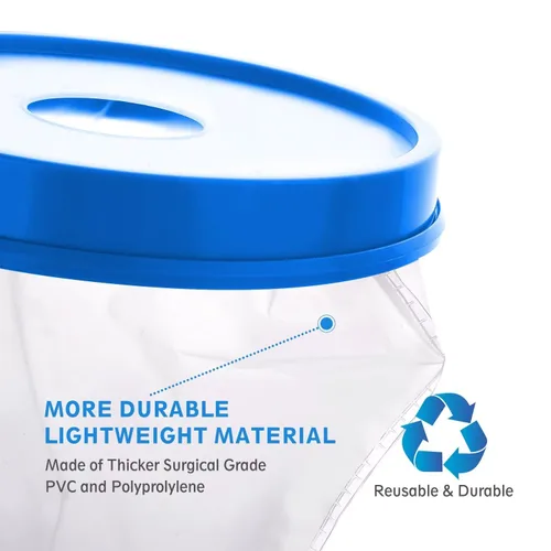 Vista 4 de Protector de pierna completa azul para adultos, reutilizable, 100% impermeable, para ducha, sellado hermético para piernas completas, mantiene