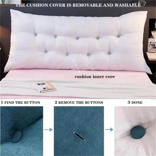 Vista 6 de Almohada de lectura suave para reposo en cama, cojín grande para cabecero, respaldo triangular, almohada de cuña para cuello y soporte lumbar