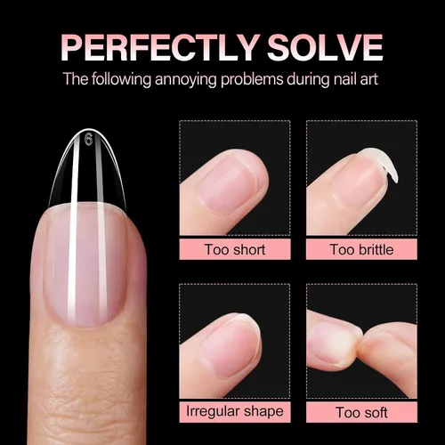 Vista 6 de AILLSA Puntas de uñas de gel suaves en forma de almendra media 450pcs
