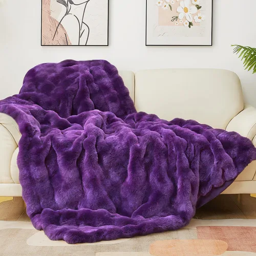 Vista 9 de Latepis Manta de piel sintética de lujo, manta esponjosa para sofá, manta suave y gruesa para cama y sofá, manta de felpa suave y cálida para todas