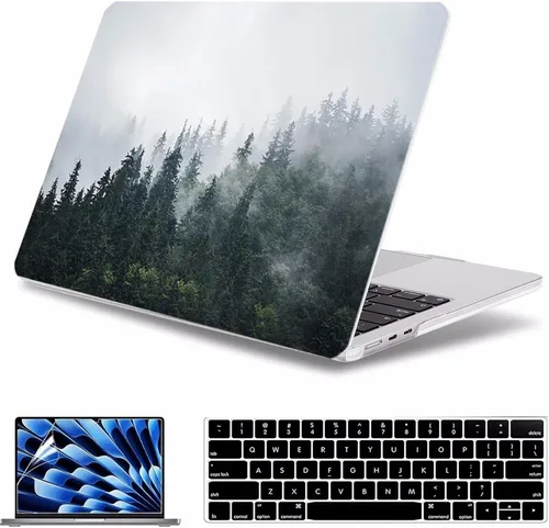 Vista 24 de Funda para MacBook Air de 15 pulgadas A3241 A3114 A2941 (versión 2023 2024 2025) – Carcasa rígida protectora a presión para MacBook Air de 15.3