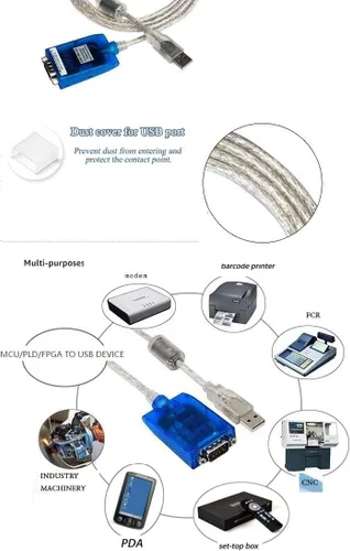 Vista 3 de UTEK UT-880 USB a RS-232 Protocolo de interfaz Vonverter VER 2.0 (1 puerto USB a convertidor serie RS-232 con protección ESD)