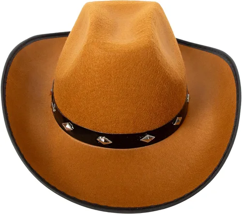 Vista 3 de Fun Central Classic Studded Cowboy Hat – Stylish Studded Western Hat, Size 7 1/8 for Men & Women