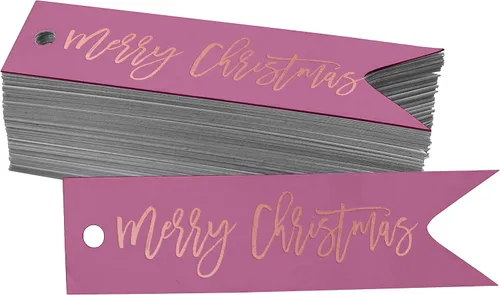 Vista 55 de Etiquetas colgantes con texto en inglés «Merry Christmas» para botellas de papel de aluminio, paquete de 50 unidades Aqua Blue