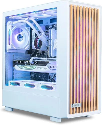 Vista 9 de VIPRTECH Overlord 3.0 Gaming PC, Ryzen 9 7900X, RTX 5070 Ti, 32GB/2TB - WO Negro Nuez (Black Walnut)