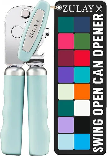 Vista 30 de Zulay Kitchen Abrelatas manual de acero inoxidable resistente con abridor de botellas, abrelatas manual a prueba de óxido con perilla giratoria