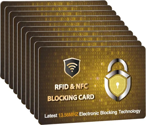 Vista 21 de SaiTech IT Paquete de 5 Tarjetas de Bloqueo RFID, Una Tarjeta Protege Toda la Billetera y Cartera, Protector de Tarjetas de Débito y Crédito