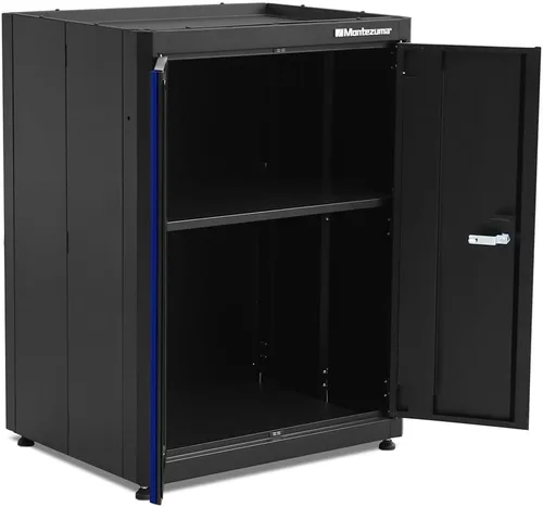 Vista 5 de Sistema de almacenamiento de herramientas de garaje Montezuma - Gabinete base apilable con bloqueo de 2 puertas de 30.5 x 24 pulgadas con pestillos