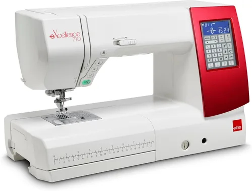 Vista 2 de Elna eXcellence 710 Máquina de coser y acolchar computarizada, cama de costura de 11 pulgadas, incluye sistema avanzado de alimentación doble, 15