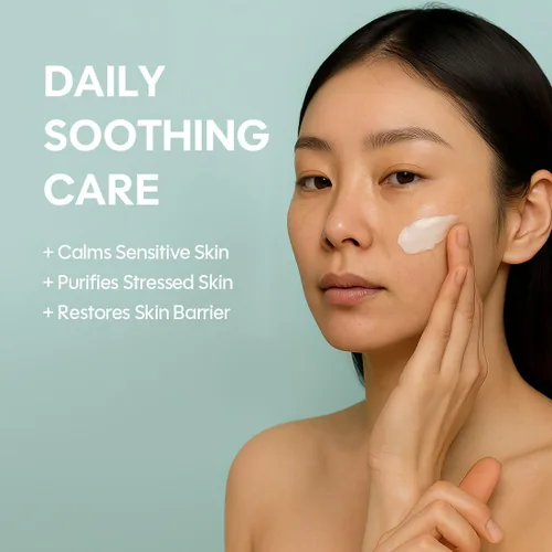 Vista 4 de IASO Dr CICA MACA CREAM Crema hidratante calmante coreana para pieles sensibles, crema reparadora calmante con centella y maca, crema diaria