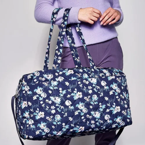 Vista 4 de Vera Bradley Bolsa de viaje grande de sarga de rendimiento para mujer, Rojo cardenal