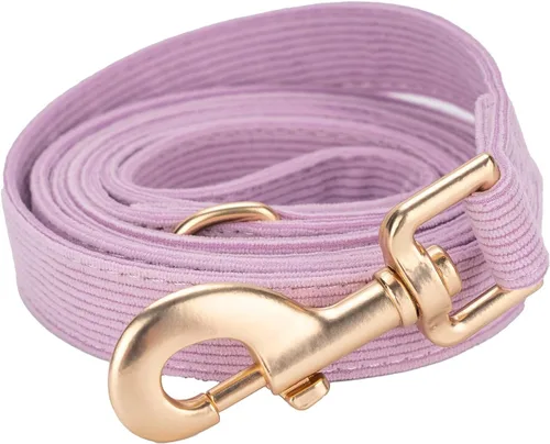 Vista 18 de Correa de perro de algodón suave, correas de pana resistente de 5 pies con gancho de metal dorado para perros pequeños, medianos y grandes, S