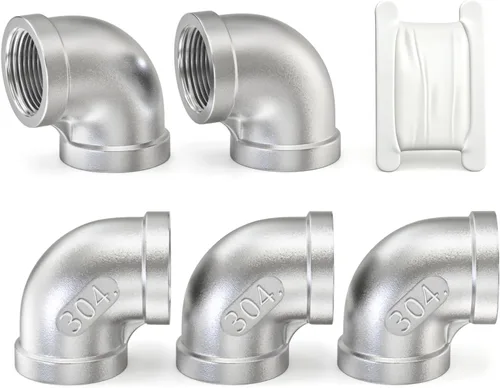 Vista 20 de TAISHER 2 piezas de acero inoxidable 304 accesorios de codo de 90 grados, tubo hembra NPT de 1 pulgada a 1 pulgada NPT hembra 304 accesorio