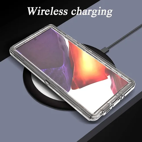 Vista 6 de YmhxcY Funda para Note 20 Ultra Cover, Galaxy Note 20 Ultra de 3 capas, duradera, a prueba de golpes, funda transparente de silicona sólida