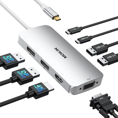 Vista 12 de Hub USB C de 10 Gbps, divisor USB C MOKiN con salida de video 4K a 60Hz