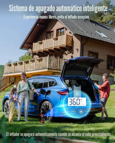 Vista 3 de Avid Power Compresor de aire portátil para inflar neumáticos de auto, bomba inalámbrica de 20 voltios, batería recargable y adaptador de 12 voltios