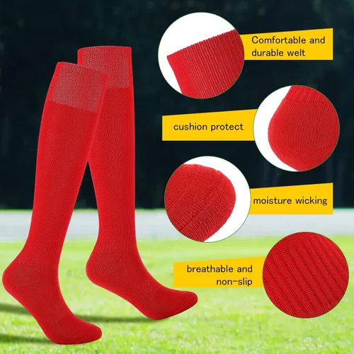 Vista 2 de Jiuguva 20 pares de calcetines de compresión de fútbol de béisbol calcetines de fútbol atlético para mujeres, hombres, adultos y jóvenes
