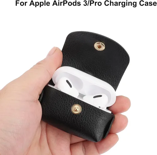 Vista 6 de Bocasal Una elegante funda tipo cartera cruzada para iPhone 14 Pro Max + una funda delgada de cuero para AirPods Pro